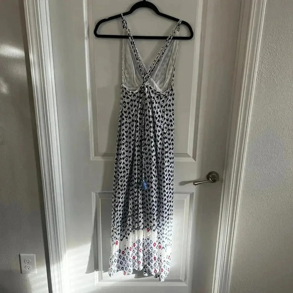 134 Poupette St Barth Maxi Tank Dress Size Small Color Blue White - Picture 5 of 6